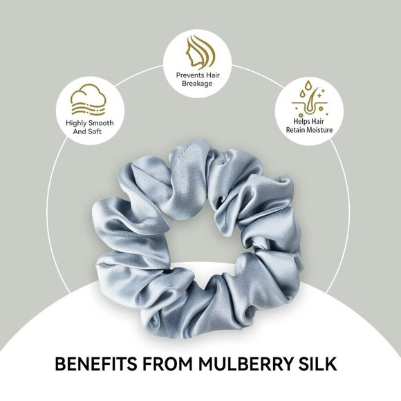 Silk Scrunchies 22 Momme 100% Mulberry Soft Hair Ties No Damage 2 Pack main image 8